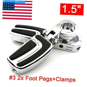 N[p[c I[goC1.5 "HGWK[hPEGtbgyOtbgXg}EgNvN Motorcycle 1.5" Highway Engine Guard Peg Foot Pegs Footrest Mount Clamps Chrome