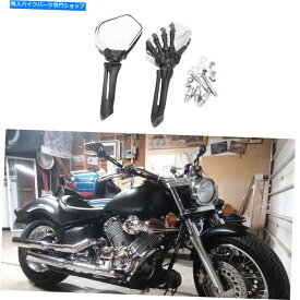 クロームパーツ オートバイの頭蓋骨のスケルトンの手のバックビューのミラーのためのハーレーダビッドソン Motorcycle Skull Skeleton Hand Rearview Mirrors For Harley Davidson Chrome/Black