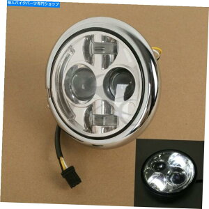 クロームパーツ 5-3 / 4 "Chrome LED電球のヘッドライトのハーリースポーツスターXL 883 1200 5-3/4" Chrome LED Light Bulb Headlight For Harley Sportster XL 883 1200