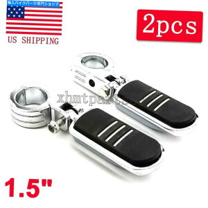N[p[c 1-1 / 2 "NHGWK[hV[gAOtbgyO}EgtBbgn[[ 1-1/2" Chrome Highway Engine Guard Short Angled Foot Pegs Mount Fit For Harley