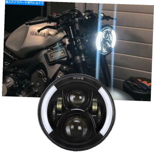 N[p[c 7 "}nXSR900 V-STAR 650 Ĵ߂̍ۂ̃I[goCLEDvWFN^[̃wbhCg 7" Black Round Motorcycle LED Projector Headlight For Yamaha XSR900 V-star 650 J