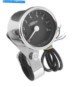 N[p[c oCJ[̑IJX^dq~j^R[^12VNubN Biker's Choice Custom Electronic Mini Tachometer 12V Chrome Black