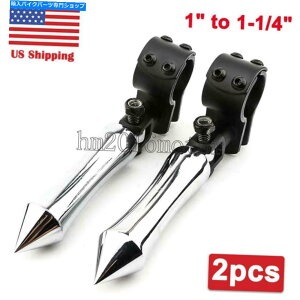 N[p[c Harley TouringpNHXpCNtbgyONv1 '' 1-1 / 4 "GWK[h Chrome Highway Spike Foot Pegs Clamps for Harley Touring 1'' 1-1/4" Engine Guard