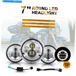 N[p[c 7 "n[[_rbh\c[O[hLÔ߂LEDvWFN^[̃wbhCgʉ߂郉Cg 7" LED Projector Headlight Passing Lights For Harley Davidson Touring Road King