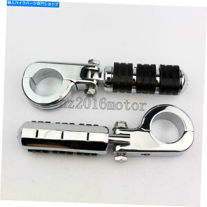 N[p[c Chrome Foot PegsNv}Egpėp1.5C`GWK[hI[goCč Chrome Foot Pegs Clamps Mount for Universal 1.5" Engine Guard Motorcycle US