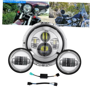 N[p[c 7 "n[[c[O[hLONVbNt`bN̂߂̃X|bgCgʉ߂7" 7" LED Headlight Passing Spot Lights For Harley Touring Road King Classic FLHRC