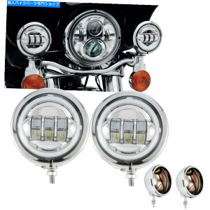 N[p[c 4.5 "zCgLED̓Vg̖ڂñCgw /uPbĝ߂̃uPbĝ߂̃_rbh\č 4.5" White LED Angel Eyes Passing Fog Lights W/bracket for Harley Davidson US