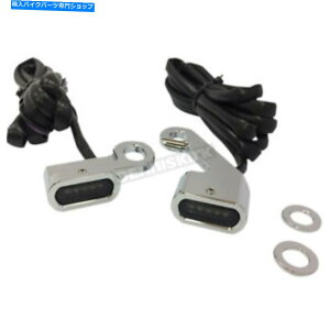 N[p[c hbOXyV[NLEDnho[}[J[CgW /X[NY - L22-0232CE Drag Specialties Chrome LED Handlebar Marker Lights w/Smoke Lens - L22-0232CE