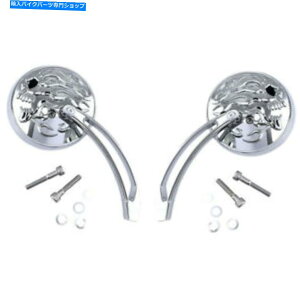 N[p[c hbOXyVt[XJ~[ - 4.5 " - N| M60-6615c Drag Specialties Flame Skull Mirror - 4.5" - Chrome | M60-6615C