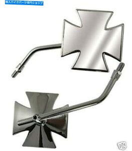 N[p[c oCNIT}^NXI[goCXN[^[Nbh~[10mmXbhN Bike It Maltese Cross Motorcycle Scooter Quad Mirrors 10mm Thread Chrome