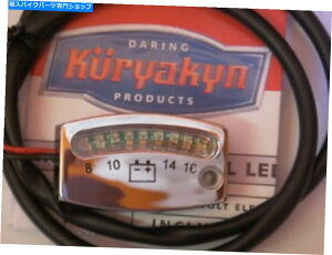 N[p[c n[[_rbh\ƃJX^NCLN[LEDobe[Q[WI[fB Harley Davidson And Custom Kuryakyn Chrome LED Battery Gauge For All Modles #