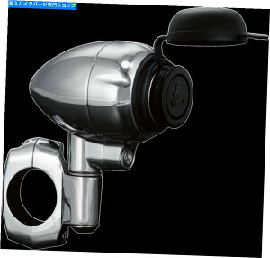 �N���[���p�[�c Kuryakyn 1423 Chrome 1 �n�[���b�W�p�n���h���o�[�e���d���|�C���g�[�d�A�E�g���b�g Kuryakyn 1423 Chrome 1 Handlebar Bullet Power Point Charging Outlet for Harley�y���s�A���i�z