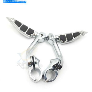 N[p[c Chrome 5 "OtbgyOLbg1.25"}nV-STAR XVS1300pGWK[h Chrome 5" Long Foot Peg Kit 1.25" Engine Guard For Yamaha V-STAR XVS1300