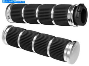 �N���[���p�[�c Arlen Ness 07-312�t���[�W�����V���[�Y�O���b�v�����O���[�_�[ - �N���� Arlen Ness 07-312 Fusion Series Grips Ring Leader - Chrome