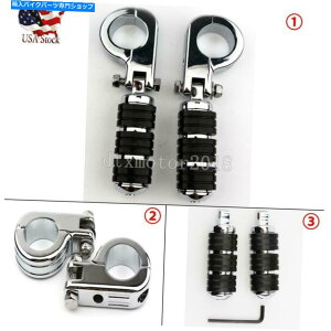N[p[c Harley-Davidsonč̂߂̍H̃yO̎c̃}EgNv Chrome 1.5" Highway Foot Pegs Rest Mount Clamps Universal For Harley-Davidson US