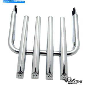 N[p[c Hongk 09-18n[[c[OFlhr Fltr Chrome Skull̎O\ȃXeXוRac HongK 09-18 Harley Touring FLHR FLTR Chrome Skull Detachable Stealth Luggage Rac