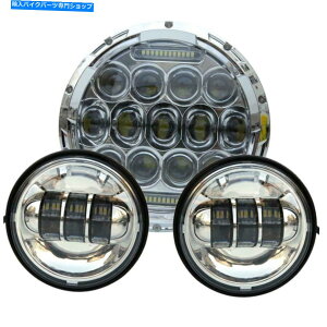N[p[c 7 "Chrome LEDvWFN^[wbhCg+Vт}邽߂̏Ɩ 7" Chrome LED Projector Headlight + Passing Lights For Touring US