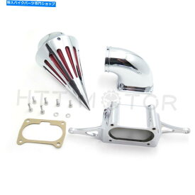 クロームパーツ 02-10 Yamaha Roadstar Midnight Warriorのためのクロムスパイクエアインテーククリーナーキット Chrome Spike Air Intake Cleaner Kit For 02-10 Yamaha Roadstar Midnight Warrior