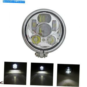 N[p[c n[[{x`bp[̂߂Retro Chrome 5 3/4 "LEDI[goC̃wbhCgwbhv Retro Chrome 5 3/4" LED Motorcycle Headlight Head Lamp For Harley Bobber Chopper