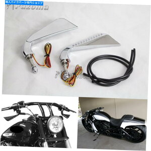 N[p[c A~~[W / LED]Mn[[_rbh\pV[PVCg Aluminum Axe Mirrors w/ LED Turn Signals Sequential Light For Harley Davidson