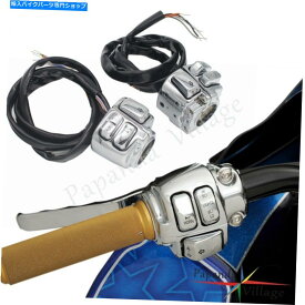 クロームパーツ ハーレイダイナツーリングソフト用オートバイハンドルバーコントロールスイッチキット1 ''バー Motorcycle Handlebar Control Switch Kit For Harley Dyna Touring Softail 1'' Bars