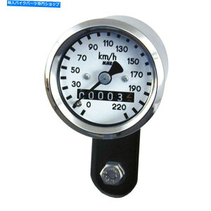 N[p[c MMBJjbN~jXs[h[^[zCg - NA1F1An[[_rbh\ Mmb Mechanic Mini Speedometer White - Chrome, 1:1, for Harley Davidson