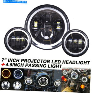 N[p[c 7 "Chrome LEDvWFN^[wbhCg+ʉ߃Cgpn[[_rbh\c[O 7" Chrome LED Projector Headlight + Passing Lights For Harley Davidson Touring