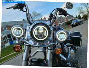 N[p[c 7 "n[[_rbh\we[W\tgNVbN̂߂̃Cg𓱂܂ 7" LED Headlight +Fog Passing Light For Harley Davidson Heritage Softail Classic