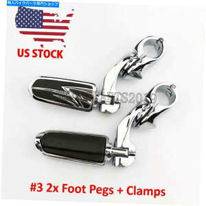 �N���[���p�[�c Chrome�������H���̃y�O�̓n�[���[-Davidson�I�[�g�o�C�c�[�����O�t�b�g�y�b�O�̂��߂̍����t�B�b�g Chrome Highway Foot Pegs Rest Fit For Harley-Davidson Motorcycle Touring Footpeg�y���s�A���i�z