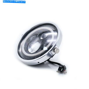 クロームパーツ ハーレーのためのオートバイクローム7インチの天使の目の丸いLEDヘッドライトDRLヘッドランプ Motorcycle Chrome 7 Inch Angel Eye Round LED Head Light DRL Head Lamp For Harley