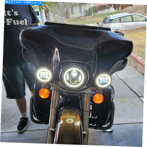 N[p[c 7 "n[[_rbh\GNgOChEgNVbN̂߂LED̃wbhCg+ʉߌ 7" LED Headlight + Passing Light For Harley Davidson Electra Glide Ultra Classic