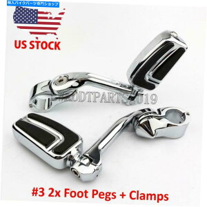 �N���[���p�[�c 1-1 / 4 Chrome Highway�G���W���o�[�����O�A���O���t�b�g�y�O�}�E���g�p�n�[���[�c�[�����O 1-1/4 Chrome Highway Engine Bars Long Angled Foot Pegs Mount For Harley Touring�y���s�A���i�z