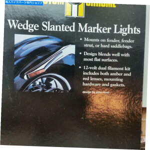 N[p[c JX^N[XgTCh}[J[^[VOiAo[/bhn[[_rbh\ Custom Chrome Low Slanted Side Markers Turn Signals Amber/Red Harley Davidson