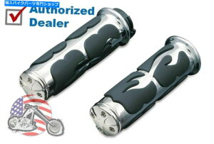 N[p[c NALN[AC\Ή\tgSObvZbgyAXbgP[un[[82-17 Kuryakyn Chrome ISO Flame Soft Rubber Grips Set Pair Throttle Cable Harley 82-17
