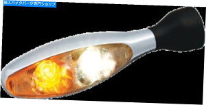 N[p[c NCL2530Ntg}CN1000zCgߐFLEDVO^[M Kuryakyn 2530 Chrome Front Micro 1000 White Amber LED Single Turn Signal