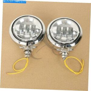 N[p[c yAN[4-1 / 2 "LED⏕nCgnE[poPc Pair Chrome 4-1/2" LED Auxiliary Fog Passing Lights & Housing Bucket For Harley