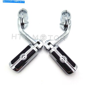 N[p[c Chrome 5 "OtbgyOLbg1.25"\tgfbNXFLSTNpGWK[h Chrome 5" Long Foot Peg Kit 1.25" Engine Guard For Softail Deluxe FLSTN