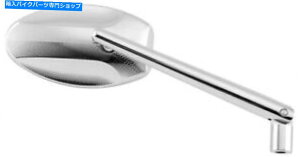 N[p[c Bikemasterłꂽȉ~`̃`[u~[NKS-A60CNC BikeMaster Lined Oval Tube Mirror Chrome KS-A60CNC