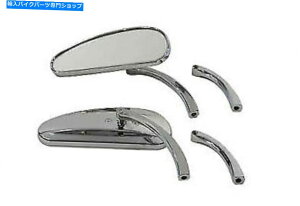 N[p[c Deco~[Zbgn[[_rbh\V-TwinɂrbgN Deco Mirror Set Billet Chrome for Harley Davidson by V-Twin