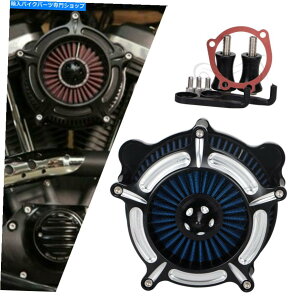 N[p[c n[[\tgXvOt@[̂߂̃NGbWuNXpCNu[GAN[i[zCtB^[ Chrome Edge Blk Spike Blue Air Cleaner Intake Filter For Harley Softail Springer