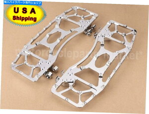 �N���[���p�[�c Harley Touring Flht fltr�̂��߂̃N�����A���~�j�E���΃X�L�b�h�̑��̃y�O�̏��� Chrome Aluminum Anti-Skid Foot Pegs Floorboard For Harley Touring FLHT FLTR�y���s�A���i�z