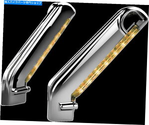 N[p[c n[[̂߂̃NAL1757 Chrome LED̏ƖI[goC̃~[Jo[Cg Kuryakyn 1757 Chrome LED Lighted Motorcycle Mirror Cover Lights for Harley