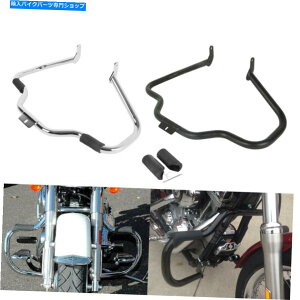 N[p[c Harley Suftail Deluxe Flstn 06-17ubN/N̂߂̌ЂGWK[ho[ Mustache Engine Guard Bar For Harley Softail Deluxe FLSTN 06-17 Black/Chrome