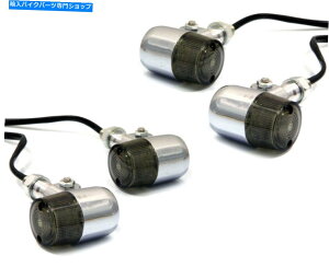 N[p[c Y[^[oCNLEDCWP[^ - JX^vWFNĝ߂2yA - N Motorbike LED Indicators with Smoked lens - 2 PAIRS for Custom Project - CHROME
