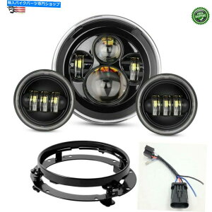 N[p[c ubNHD 7 "LEDvWFN^[̃fC[J[wbhCg+n[[c[Ô߂̏ƖCg Black HD 7" LED Projector Daymaker Headlight + Passing Lights For Harley Touring