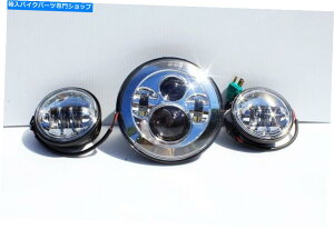 N[p[c V7 "LEDvWFN^[̃fC[J[wbhCgʉ߃Cg - n[[c[ON New 7" Led Projector Daymaker Headlight & Passing Lights - Harley Touring Chrome