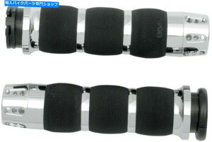 クロームパーツ エイボングリップエアクッショングリップ、ガトリン - クロームエアー90-GAT 40-2616 0630-1186 Avon Grips Air Cushioned Grips, Gatlin - Chrome AIR-90-GAT 40-2616 0630-1186