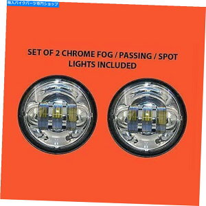N[p[c 4.5 "⏕fC[J[NX|bgB܂̃Cgd̃[^[oCN... 4.5" Auxiliary DAYMAKER Chrome Spot Passing HID LED Fog Lights Bulb Motorcycl...
