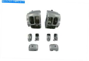N[p[c Chromenho[Rg[XCb`nEWOLbgDYNA[hLOX|[cX^[ Chrome Handlebar Control Switch Housing Kit for Softail Dyna Road King Sportster