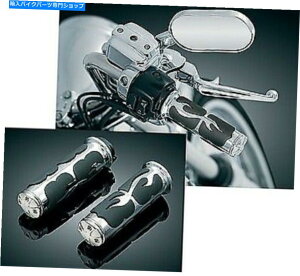 N[p[c 1C`nho[6262̂߂̃NCLjo[TN[ISÕObv KURYAKYN UNIVERSAL CHROME ISO FLAME GRIPS FOR ONE INCH HANDLEBARS 6262